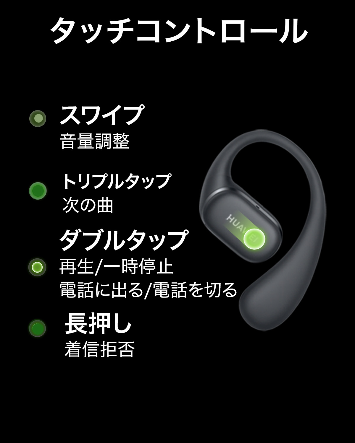 HUAWEI ワイヤレスイヤホン FreeArc マルチポイント 快適な装着