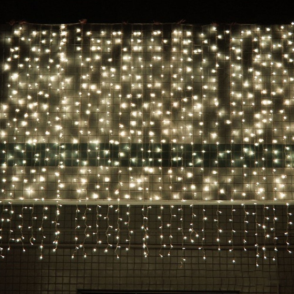 LEDイルミネーションライト 3m*3m304球ローボルト カーテンライト インテリアライト クリスマス 飾り防水  屋外対応  8つ点灯パターン｜hugeled｜02