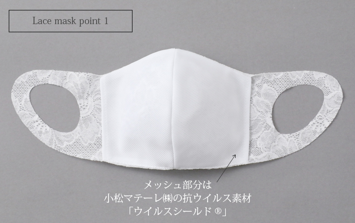 レースマスク 日本製 抗ウイルス マスク レース おしゃれ 洗える 立体