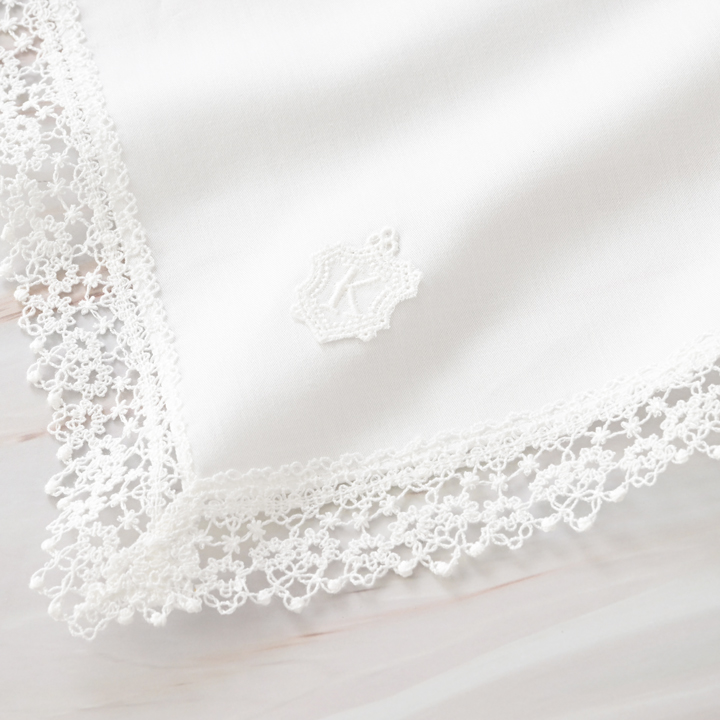 【未使用品】ウエディングブライダル　PREMIER 　レースハンカチ　MARIA huggebridal ブライダル ハンカチ イニシャル レース