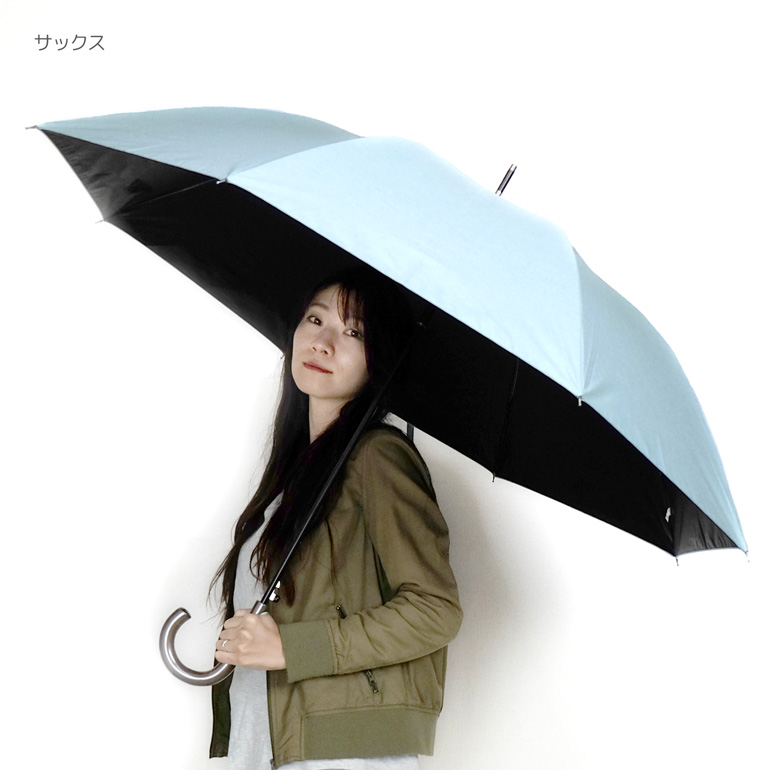 大きい日傘 無地 シャンブレー 65cm ジャンプ 傘 一級遮光 晴雨兼用