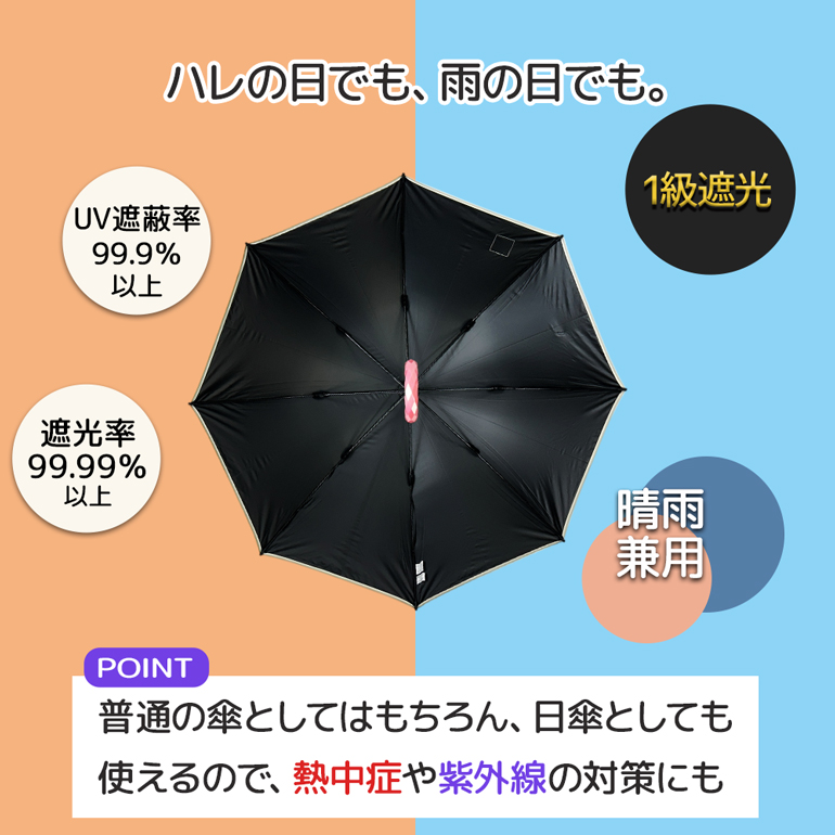 子供日傘 1級遮光 シリコン ワッペン 晴雨兼用 60cm ジャンプ 傘 遮光