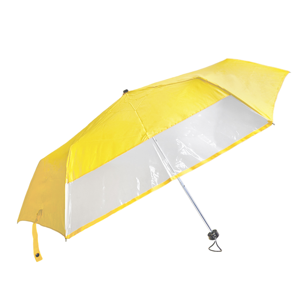 子供用 折りたたみ傘 スクール 無地 1コマ 透明窓 55cm ミニ 傘 軽量