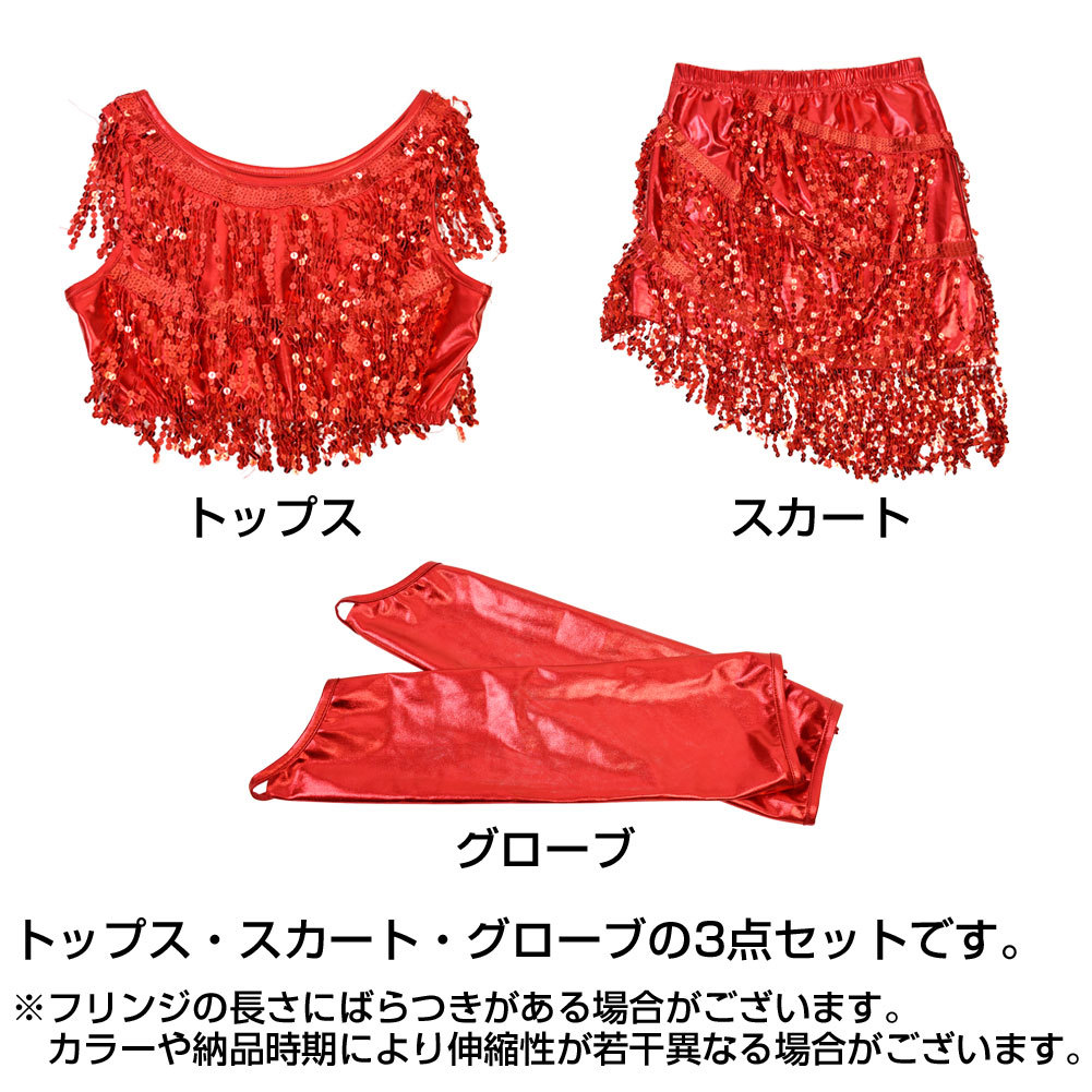 スパンコール衣装 スパンフリンジメタリックセットアップ コスチューム