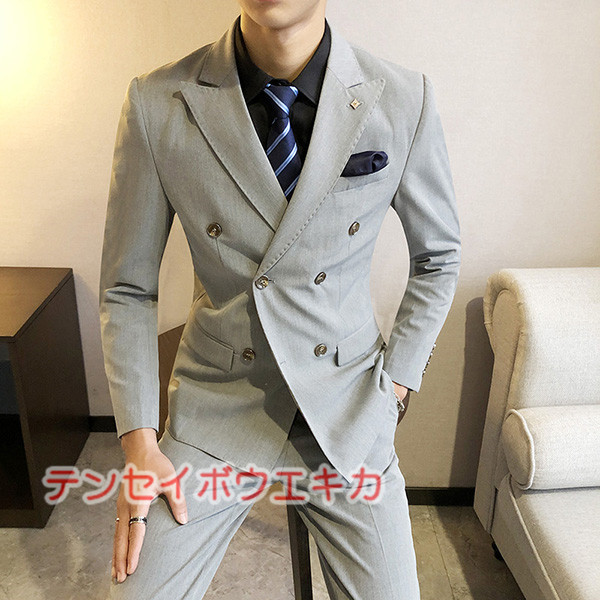 S-5XLメンズ フォーマルスーツ スリーピース 3点セット 紳士服 ビジネス 結婚式 細身 スリムフィット パーティー 二次会 卒業式 成人式  春秋夏冬 スーツ、フォーマル