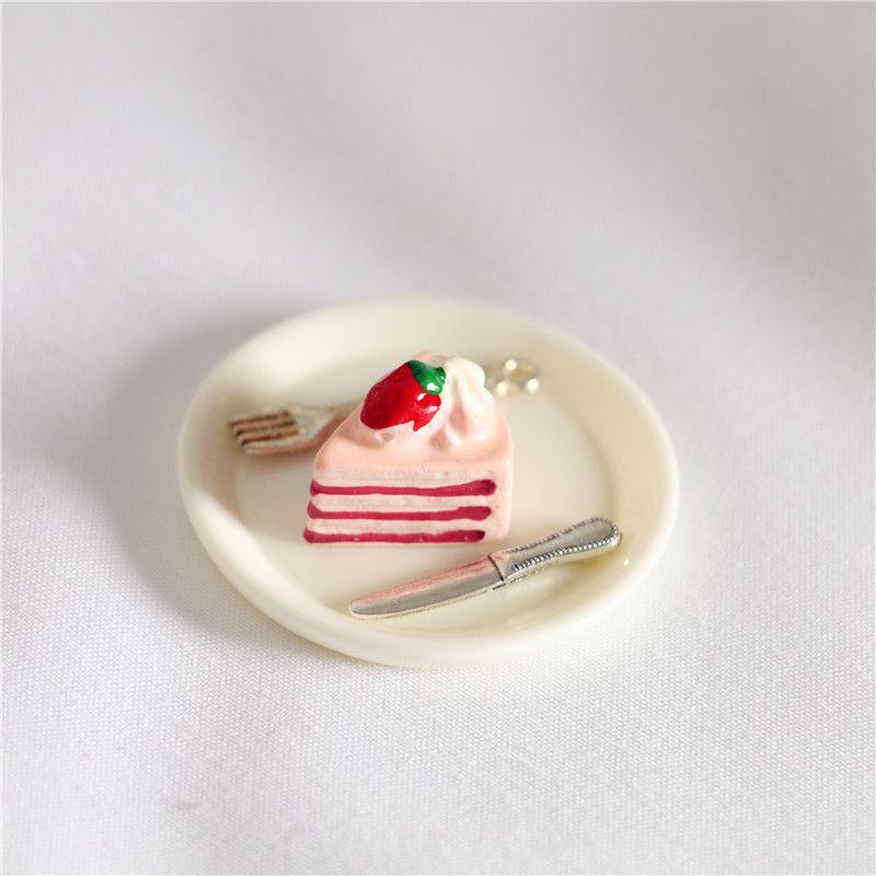 ミニチュア雑貨 ステーキ 苺ケーキセット