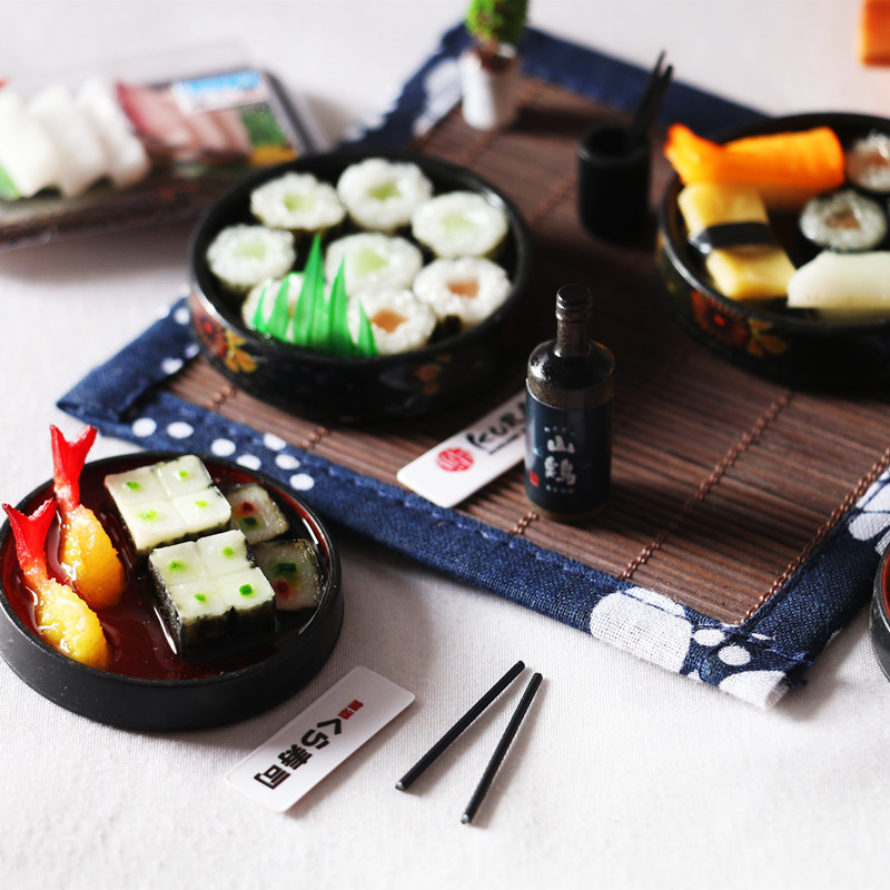 送料無料 ミニチュア 雑貨 すし 酒セット ドールハウス キット