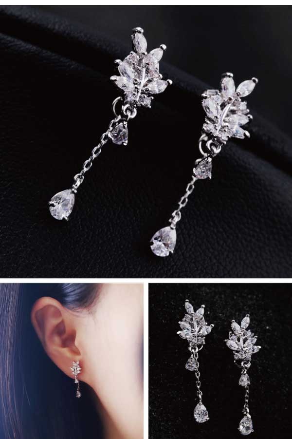 リーフビジュー3wayバックキャッチピアス