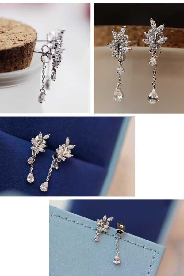 リーフビジュー3wayバックキャッチピアス