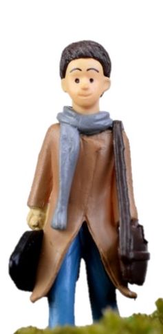 送料無料 ミニチュア 雑貨 小サイズ 人形 旅人 旅行 ドールハウス