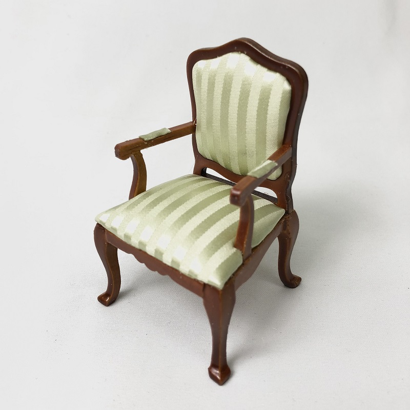 送料無料 木製 サテン張り 椅子 いす ドールハウス ミニチュア 