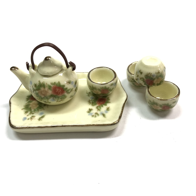 ミニチュア 雑貨 湯呑セット ドールハウス キット 急須 お茶セット