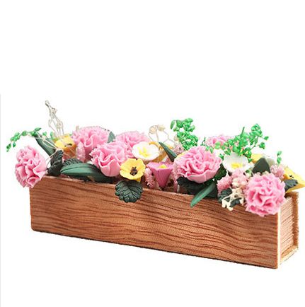 ミニチュア雑貨 ピンク 花壇