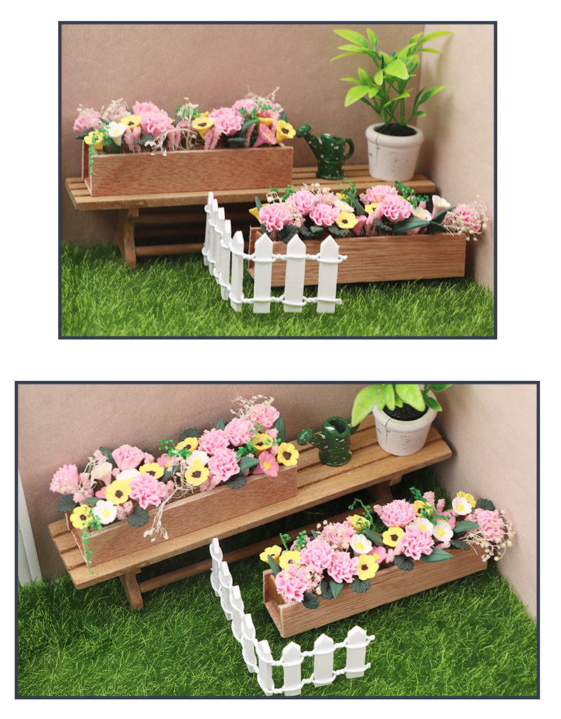 ミニチュア雑貨 ピンク 花壇