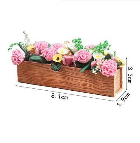 ミニチュア雑貨 ピンク 花壇