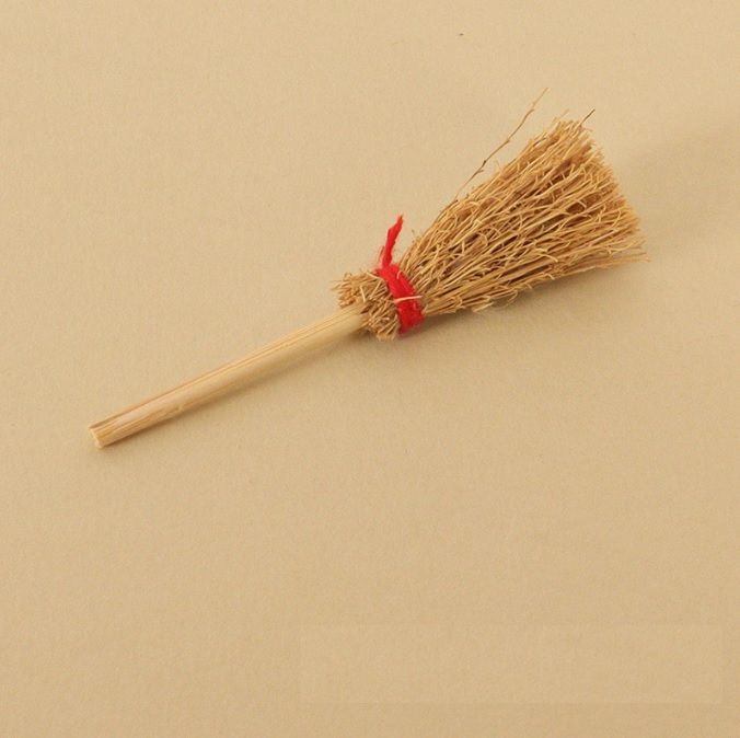 ミニチュア雑貨 木の桶 芝帚 セット