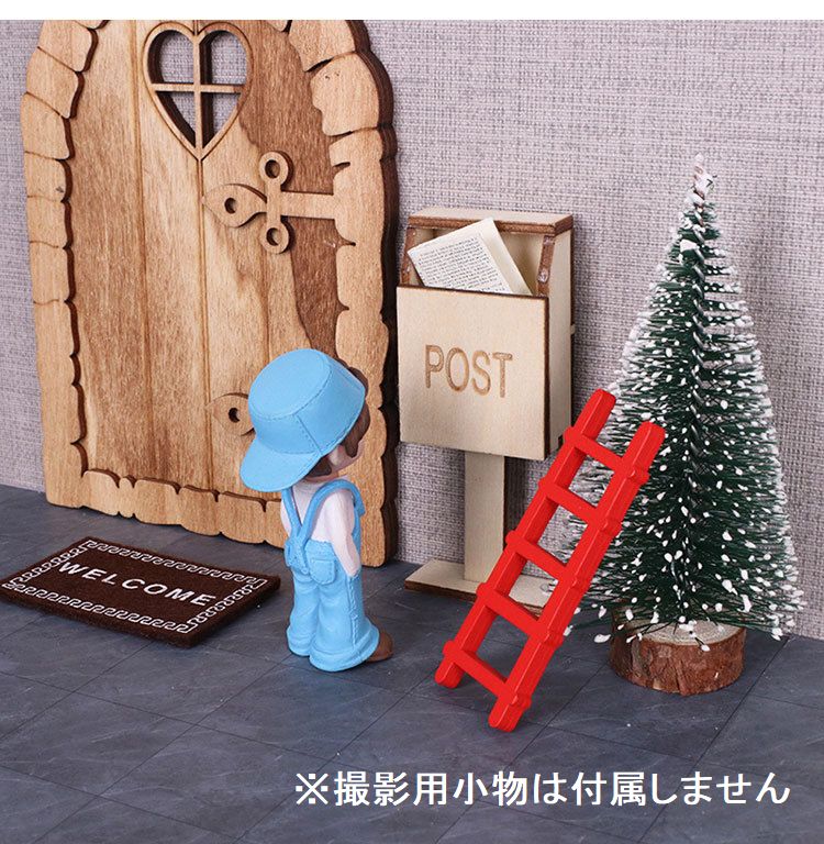 ミニチュア雑貨 木製ポスト　白木 