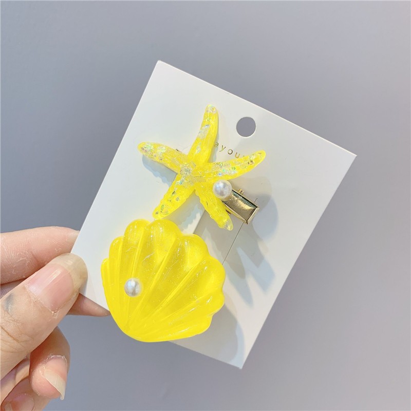 送料無料 カラー シェルスター アクリル ヘアクリップ セット 可愛い