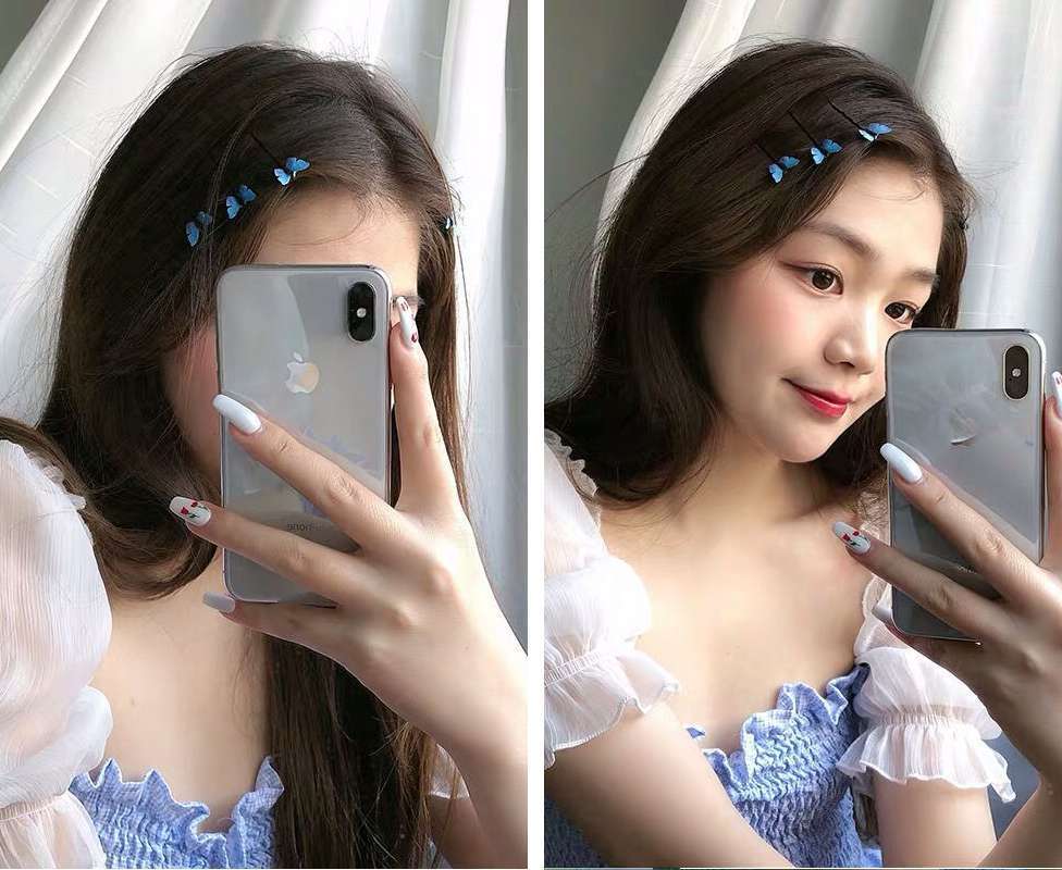 青い蝶々 ヘアピン