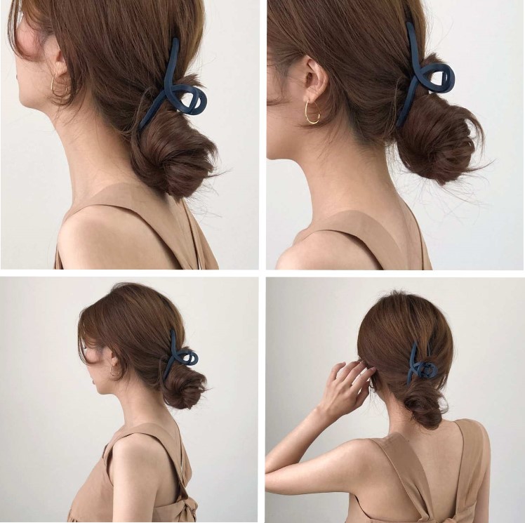 送料無料 ヘアクリップ クロス バンスクリップ 艶消し マット テール