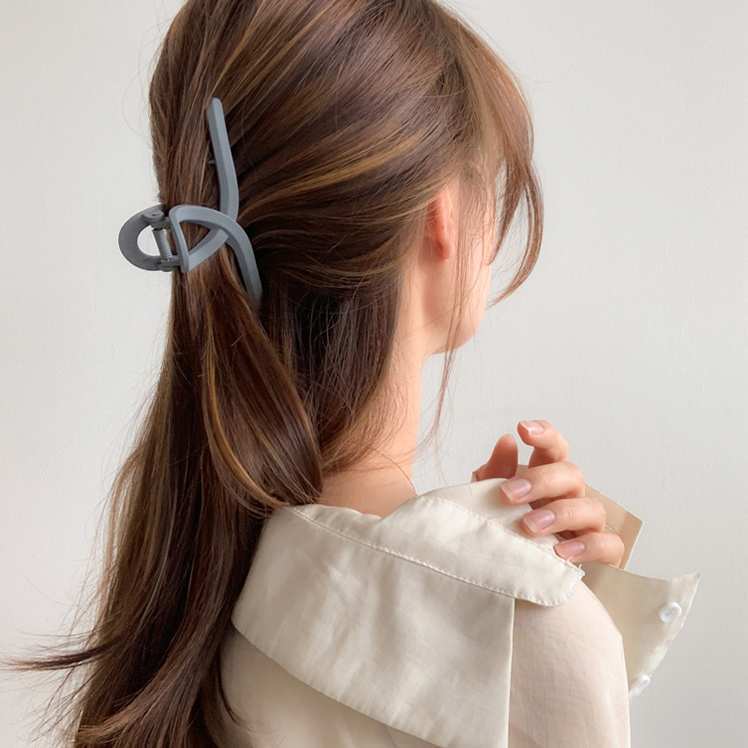 送料無料 ヘアクリップ クロス バンスクリップ 艶消し マット テール