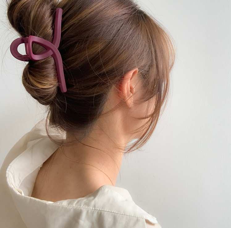 送料無料 ヘアクリップ クロス バンスクリップ 艶消し マット テール