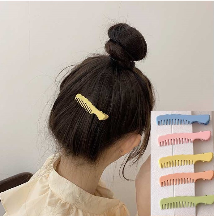 送料無料 コーム型 ヘアクリップ ヘアピン ブローチ カラフル メロウ