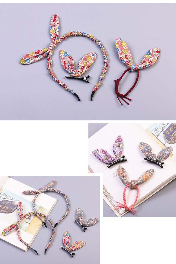 小花柄ヘアアクセサリーセット