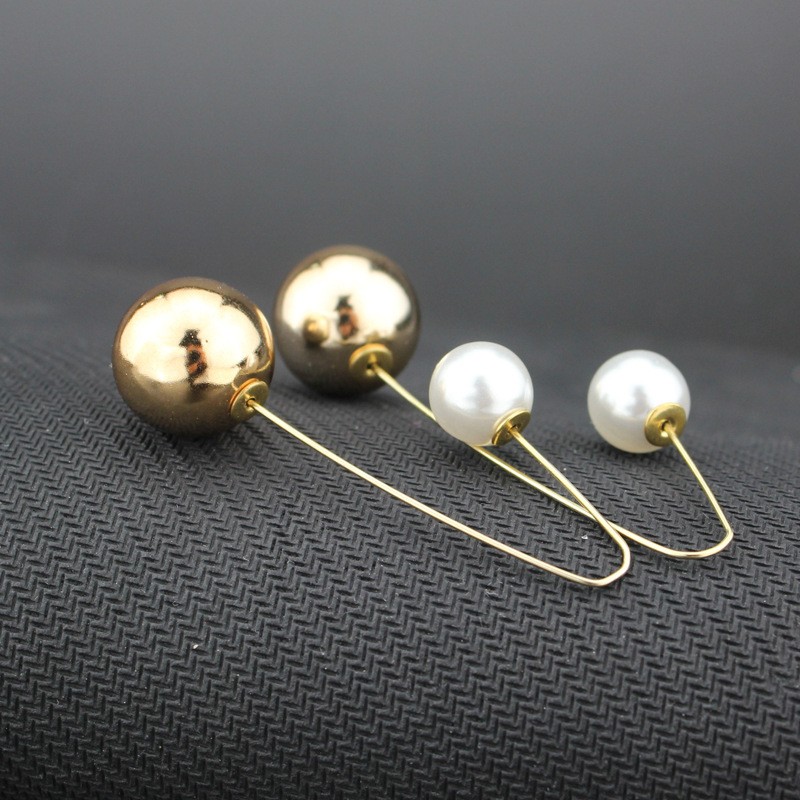 ツインボール 弓形フープピアス