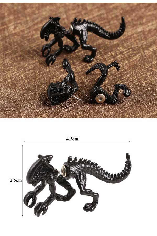 楽天市場】デビルウイングイヤーフックピアス 1個販売 シルバー