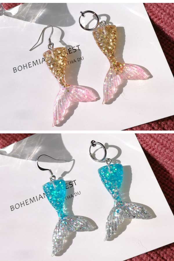 送料無料 マーメイド ピアス 人魚 人魚姫 キラキラ ラメ