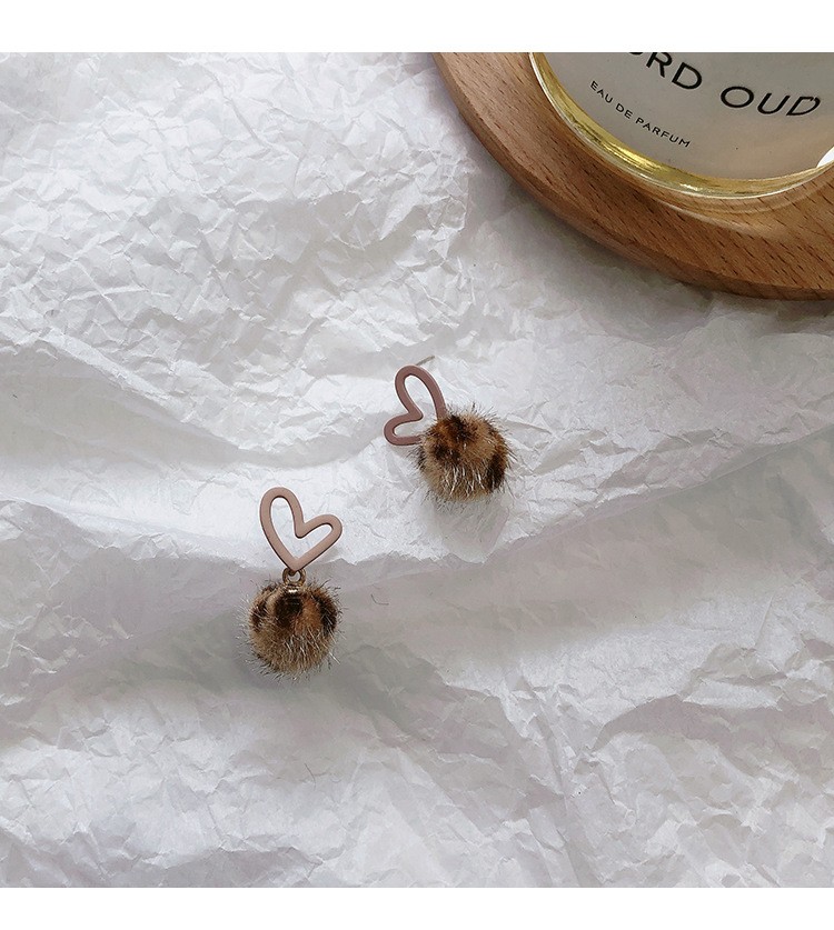 送料無料 ハート ぼんぼん ピアス レオパード アクセサリー イヤリング