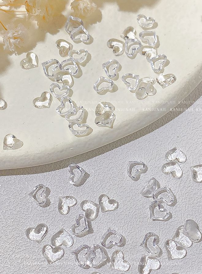  透明ハート ネイルチップ