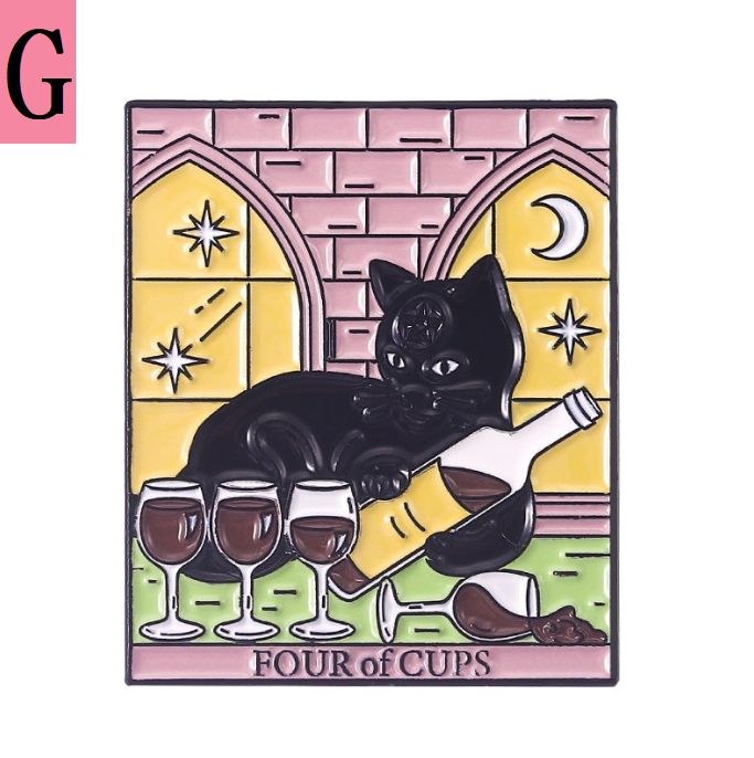 猫 タロットカード ピンバッジ 