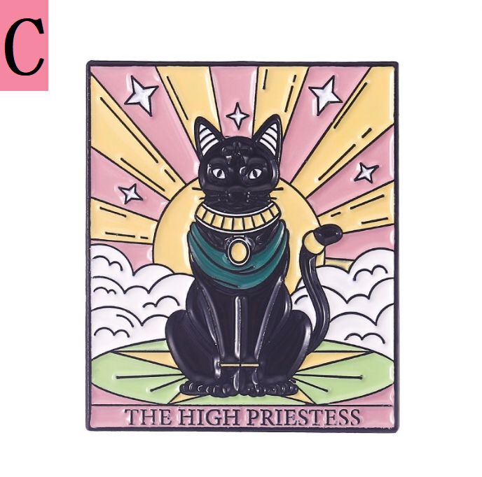 猫 タロットカード ピンバッジ 
