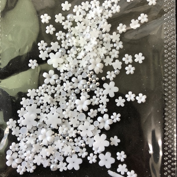 ホワイトフラワー ネイルチップ