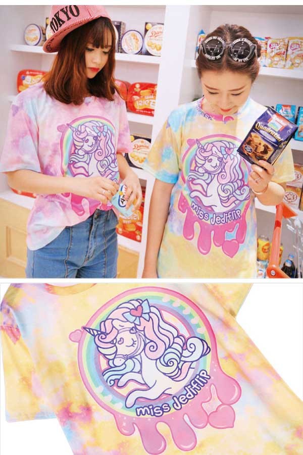 送料無料 ゆめかわいい Tシャツ ペールカラー ユニコーン 送料無料 ゆめかわいい Tシャツ ペールカラー ユニコーン