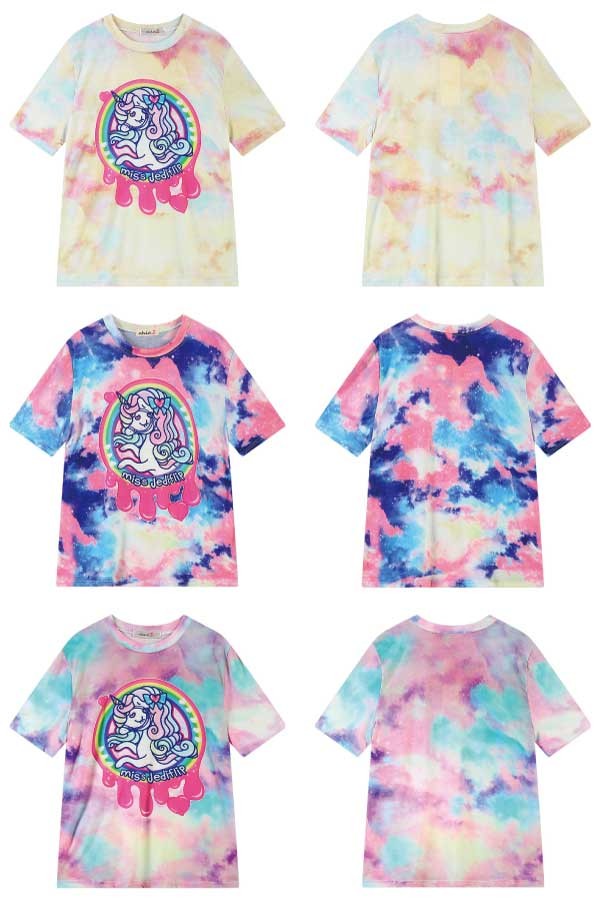 送料無料 ゆめかわいい Tシャツ ペールカラー ユニコーン