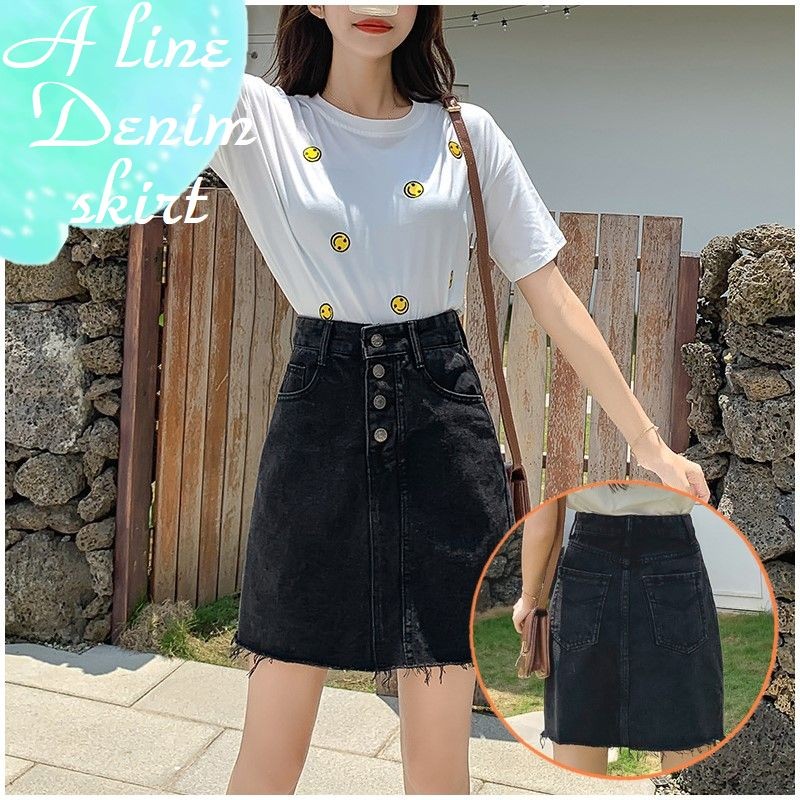 国内発送☆Simple Retro☆サマー ミディアム デニム スカート☆ 今だけ20％OFF】SOMETING サムシング ヴィンテージ ミニデニム