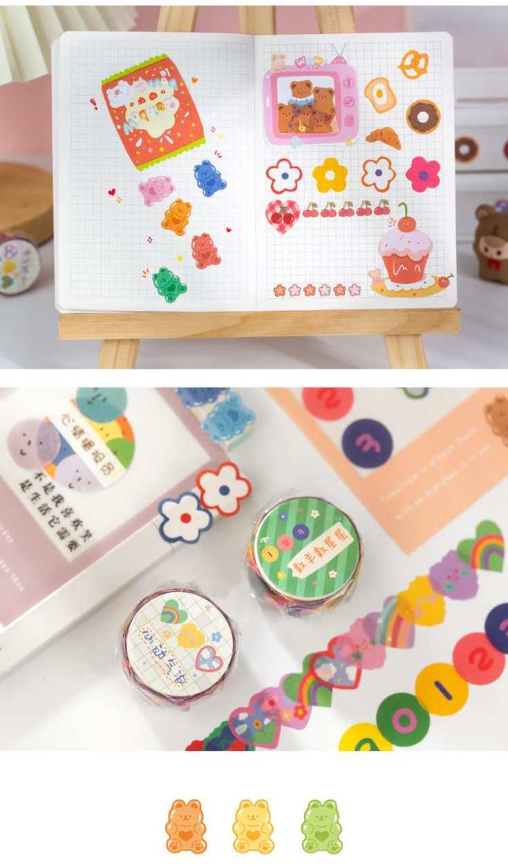 送料無料 一枚ずつはがせる マスキングテープ 数字 可愛い チェリー お