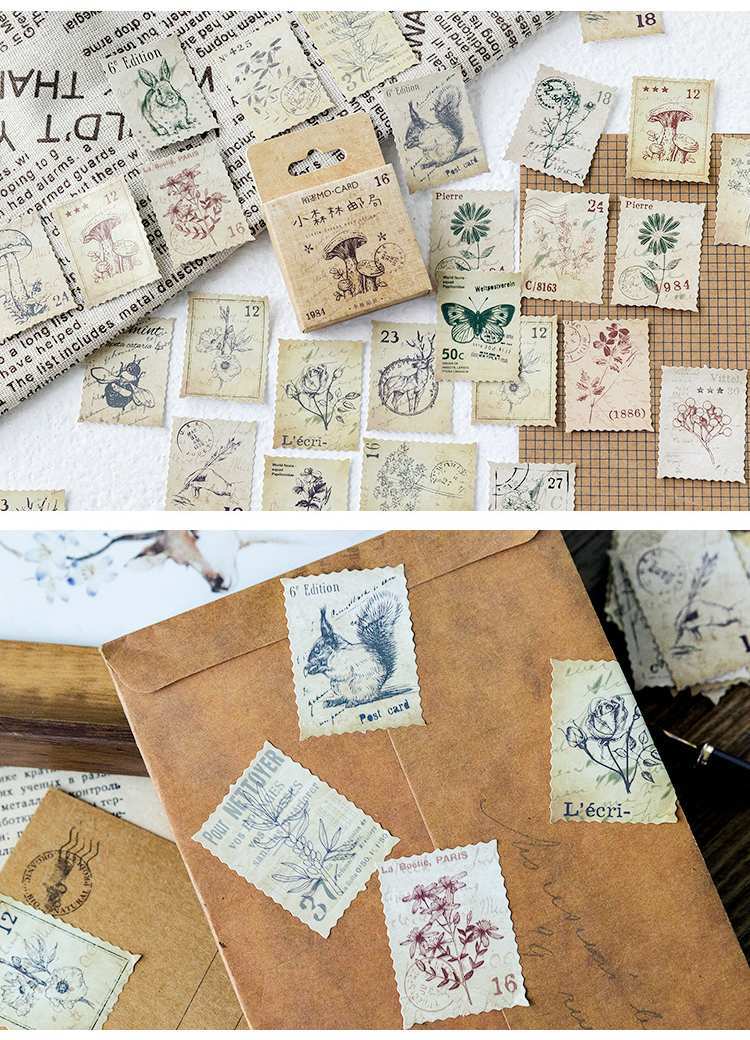 森の郵便局　切手風シール