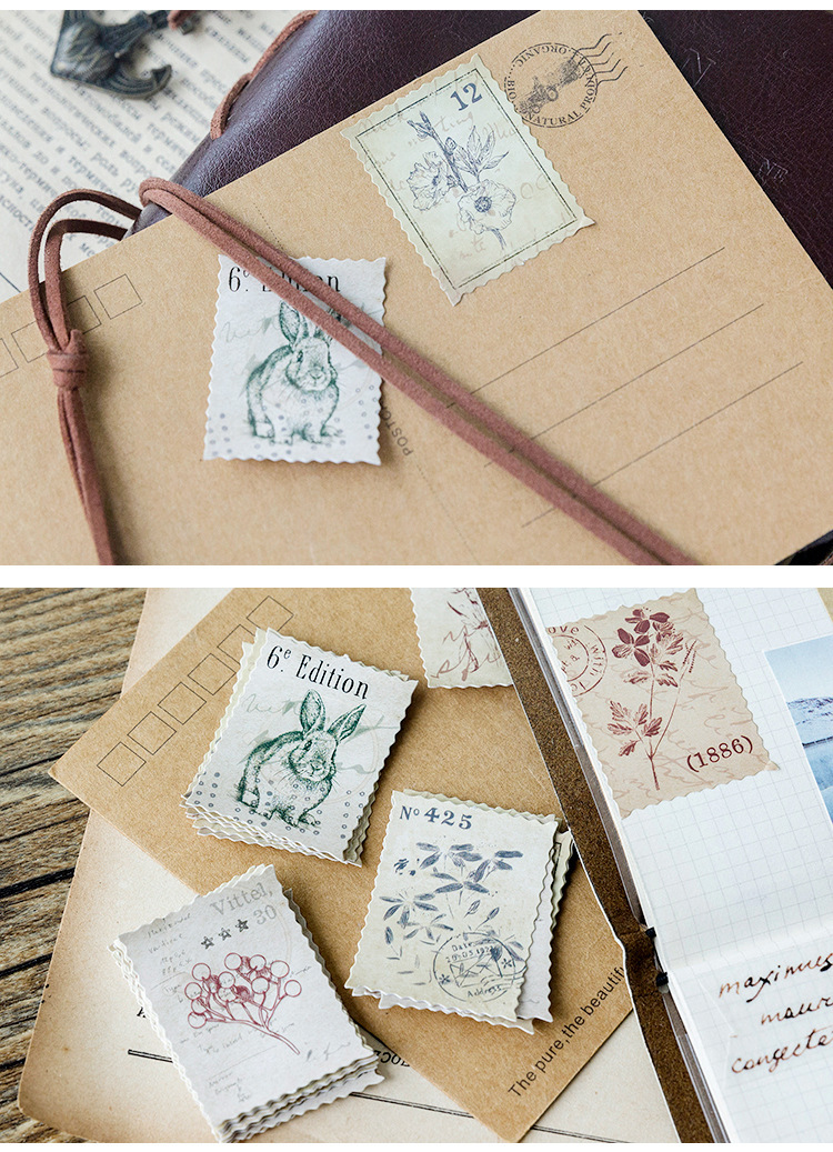 森の郵便局　切手風シール