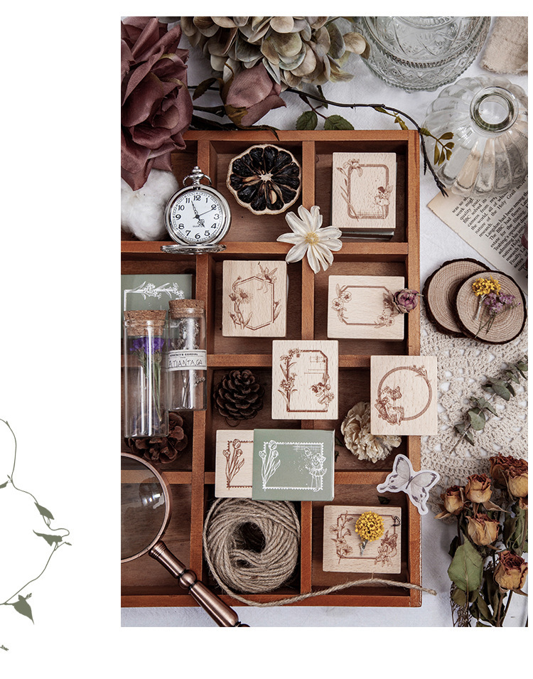 送料無料 アンティーク エルフ フレーム スタンプ フェアリー 植物