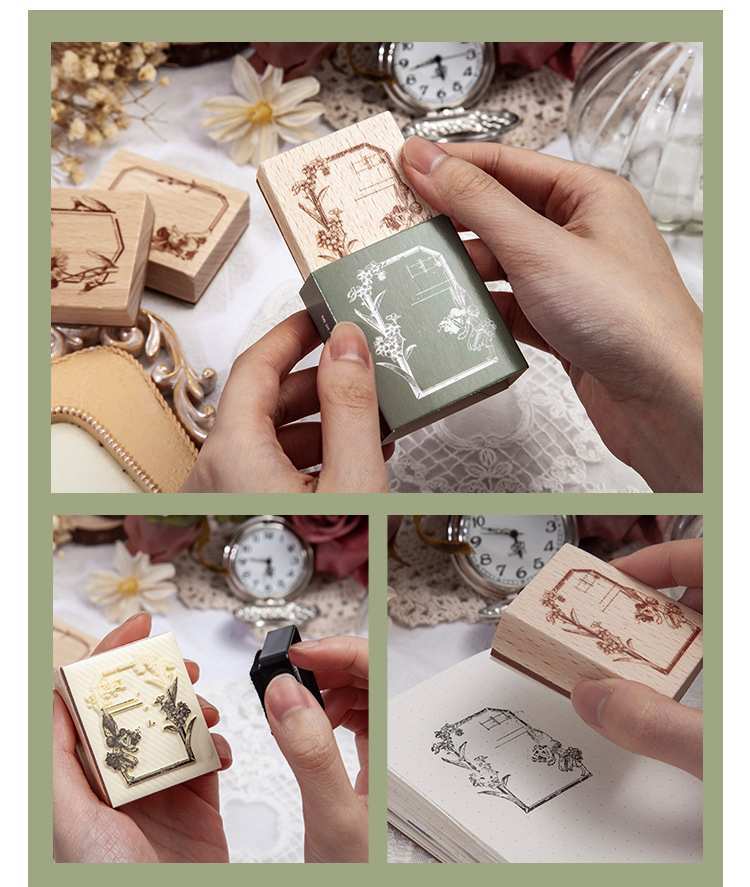 送料無料 アンティーク エルフ フレーム スタンプ フェアリー 植物