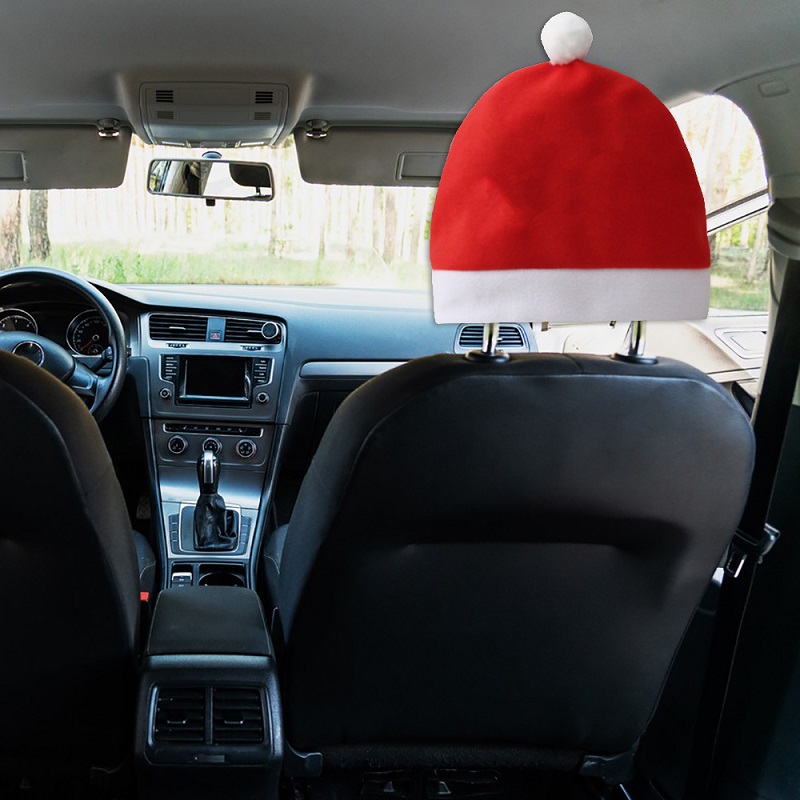 ヘッドレストカバー クリスマス サンタ 2枚セット サンタ帽 カー用品 パーティー 車用品 921003 :921003:ファンシーアクセのHumming・F  通販 