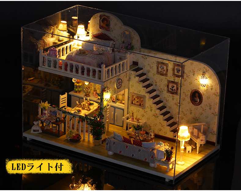 ミニチュアドールハウス パンプキンとバラのお部屋 ROBOTIME ROLIFE DIYミニチュアドールハウスキット 【DG167：Tipsy