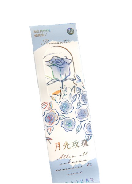 薔薇の箔押しブックマーク 20枚セット しおり ブックマーク カード 栞