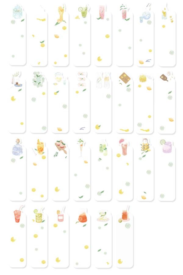 調査 しおり ポストカード メモ帳 ステッカー 送料無料 ドリンク メッセージカード 飲み物 しおり メモ帳 夏 涼 水彩