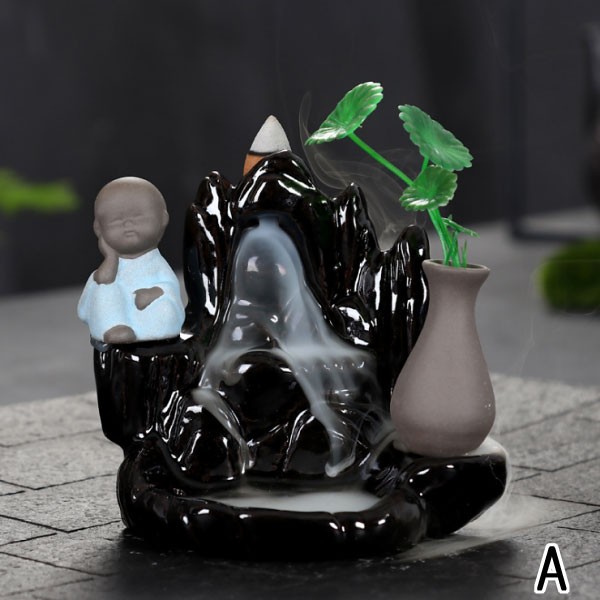 お香立て 小さな お坊さん 陶磁器 和尚 癒し お香 線香立て 香炉