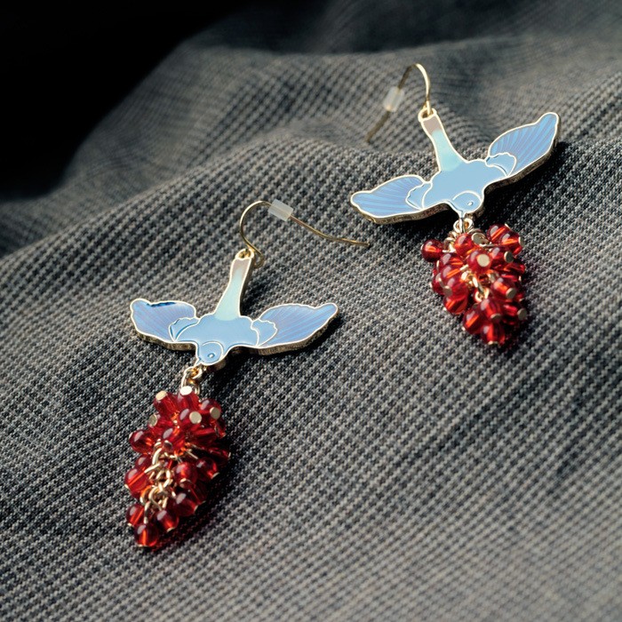 送料無料 3点以上50％オフ 幸せの青い鳥 ブルーバード フックピアス 鳥